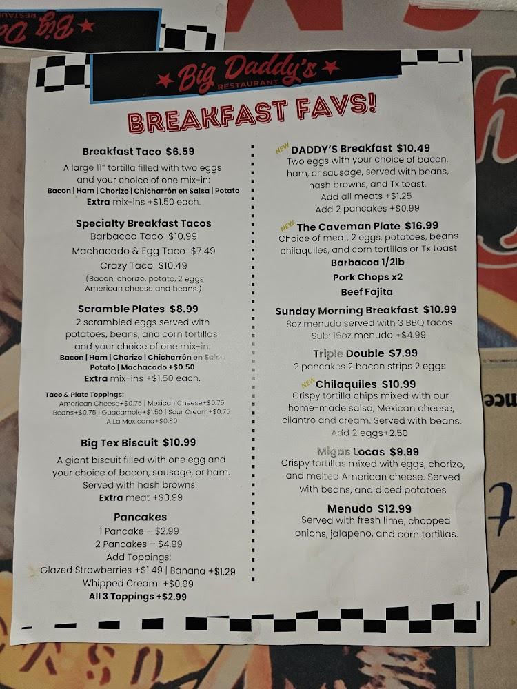 Big Daddy's Restaurant Menu image 3