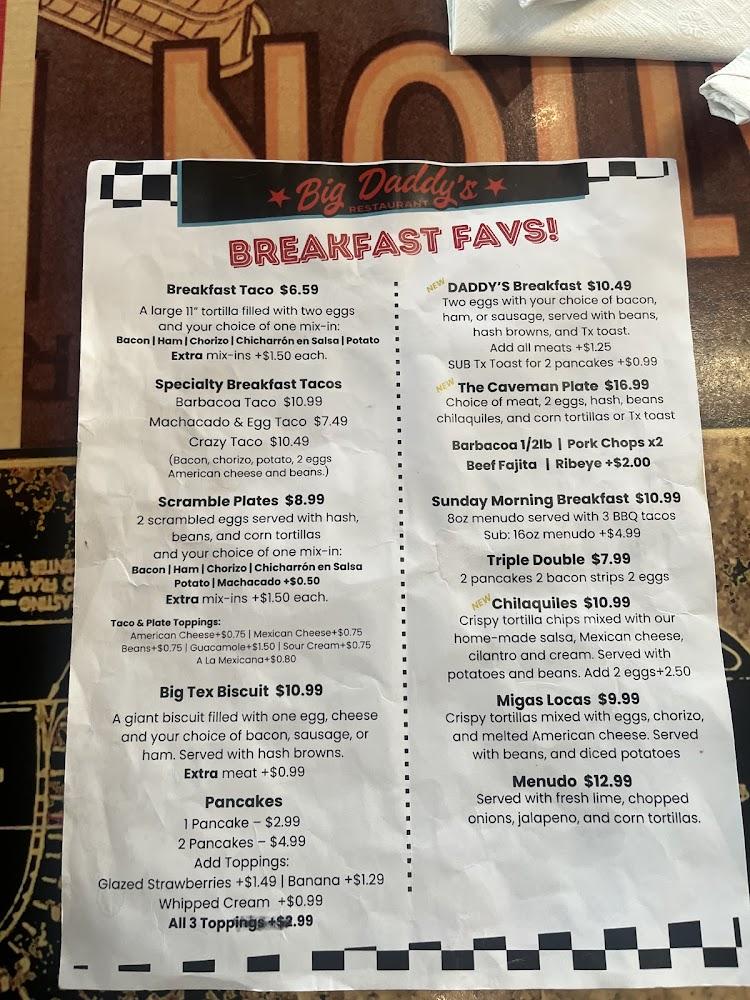 Big Daddy's Restaurant Menu image 4